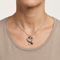 Stalen Open Hart Ashanger &acirc;&euro;&ldquo; 3cm Sierlijk Gedenksieraad Zilverkleurig - Unisex