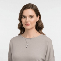 Open Hart Ashanger Staal &acirc;&euro;&ldquo; Klassiek Rouwsieraad Zilverkleurig - Unisex