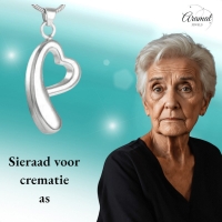 Open Hart Ashanger Staal &acirc;&euro;&ldquo; Klassiek Rouwsieraad Zilverkleurig - Unisex