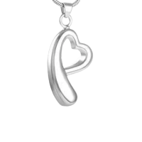 Open hart ashanger &ndash; rouwsieraad van staal