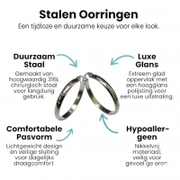 RVS Oorringen met Ankermotief Zilverkleur 35mm -