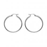 RVS Oorringen met Ankermotief Zilverkleur 35mm -