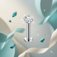 Tragus Helix Piercing Zilver AB Zirkonia 6mm 3mm - Dames