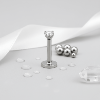 Tragus Helix Piercing Zilverkleur Zirkonia 6mm 3mm - Dames