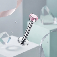 Helix Piercing Zilverkleur Roze Zirkonia 6mm 3mm 1.2mm - Dames