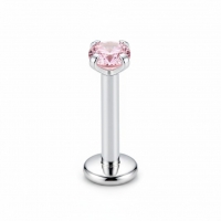 Helix Piercing Zilverkleur Roze Zirkonia 6mm 3mm 1.2mm - Dames