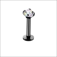 Tragus Piercing Zwart AB Zirkonia 6mm 1.2mm - Dames