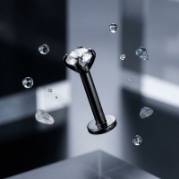 Tragus Piercing Zwart AB Zirkonia 6mm 1.2mm - Dames