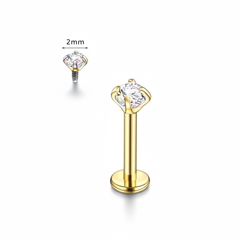 Tragus Helix Piercing Goudkleur AB Zirkonia 6mm 1.2mm - Dames