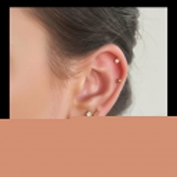 Helix Tragus Piercing Rosegoudkleur Zirkonia 6mm 1.2mm - Dames