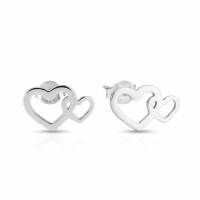 Staal Dubbel Hart Oorstekers Zilver 12x8mm RVS -