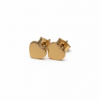 Staal Hartje Oorstekers Goudkleur 8mm Gesloten -