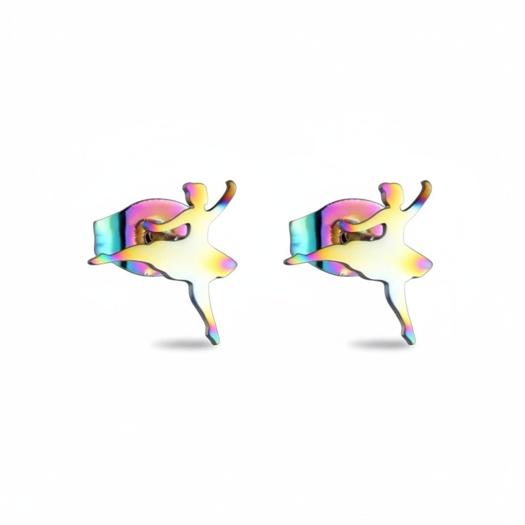Ballerina Oorstekers RVS &acirc;&euro;&ldquo; Multikleur 11mm -