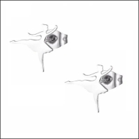 Ballerina Oorstekers RVS &acirc;&euro;&ldquo; Zilverkleur 11mm -