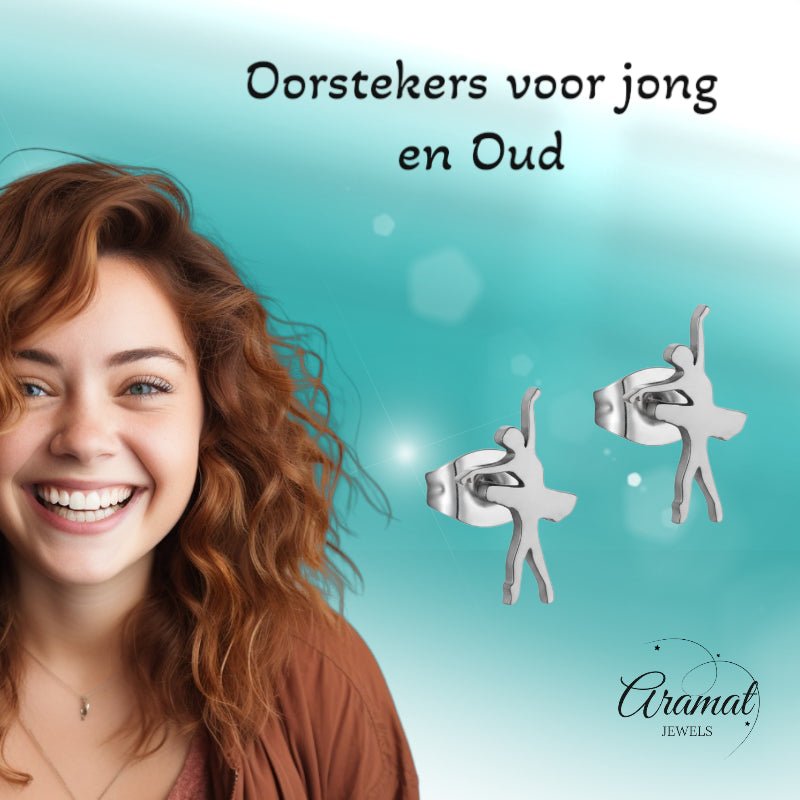 Danseres Oorbellen &acirc;&euro;&ldquo; Zilverkleurig Staal 11x6mm -