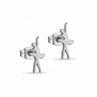 Danseres Oorbellen &acirc;&euro;&ldquo; Zilverkleurig Staal 11x6mm -