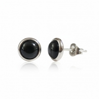 RVS Kattenoog Oorbellen 8mm &acirc;&euro;&ldquo; Zwart -