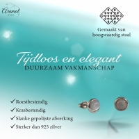 Kattenoog Oorbellen 8mm &acirc;&euro;&ldquo; Wit -