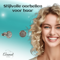Kattenoog Oorbellen 8mm &acirc;&euro;&ldquo; Wit -