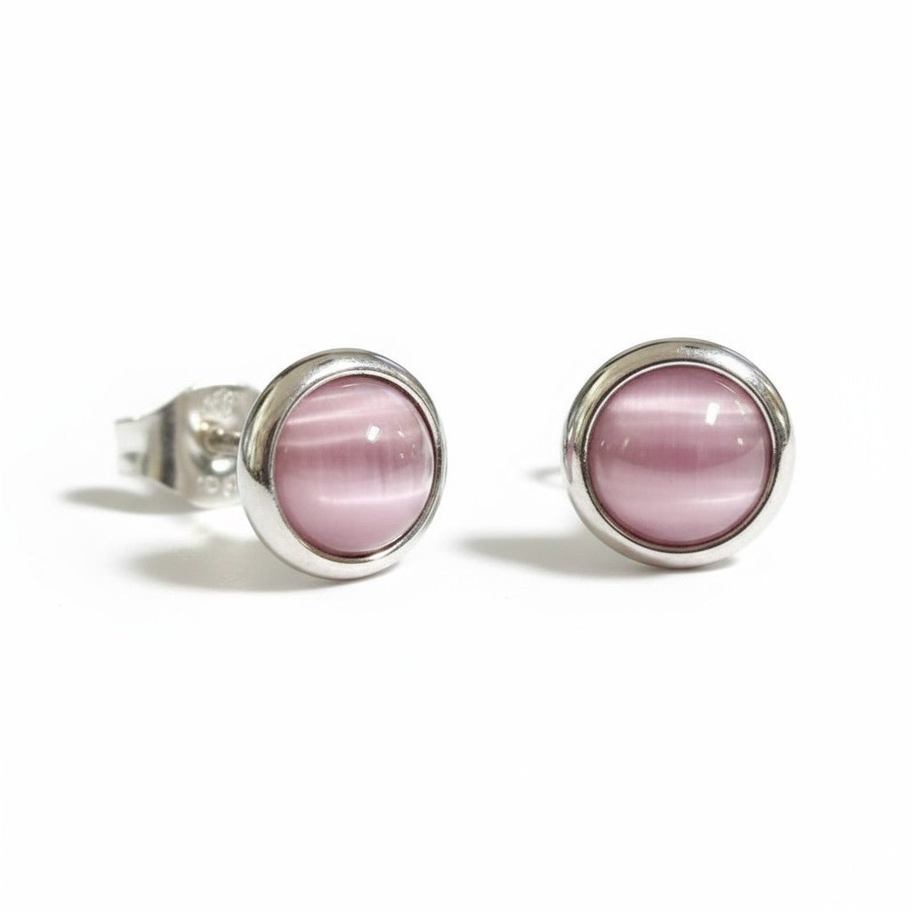 Kattenoog Oorbellen 8mm &acirc;&euro;&ldquo; Roze -