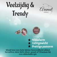 Kattenoog Oorbellen 8mm &acirc;&euro;&ldquo; Roze -