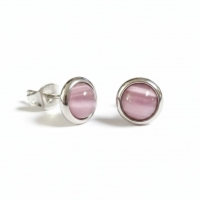 Kattenoog Oorbellen 8mm &acirc;&euro;&ldquo; Roze -