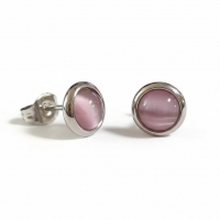 Kattenoog Oorbellen 8mm &acirc;&euro;&ldquo; Roze -