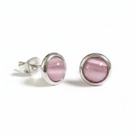 Kattenoog Oorbellen 8mm &acirc;&euro;&ldquo; Roze -