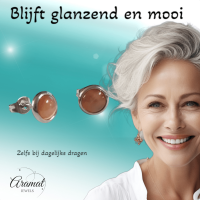 Stalen Kattenoog Oorbellen 8mm &acirc;&euro;&ldquo; Oranje/Rood -