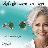 Stalen Kattenoog Oorbellen 8mm &acirc;&euro;&ldquo; Groen -