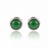 Stalen Kattenoog Oorbellen 8mm &acirc;&euro;&ldquo; Groen -