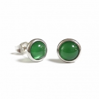Stalen Kattenoog Oorbellen 8mm &acirc;&euro;&ldquo; Groen -