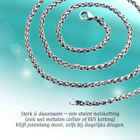 Vossenstaart Halsketting RVS 75 cm &acirc;&euro;&ldquo; 8 mm - Unisex