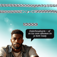 Vossenstaart Halsketting RVS 75 cm &acirc;&euro;&ldquo; 8 mm - Unisex