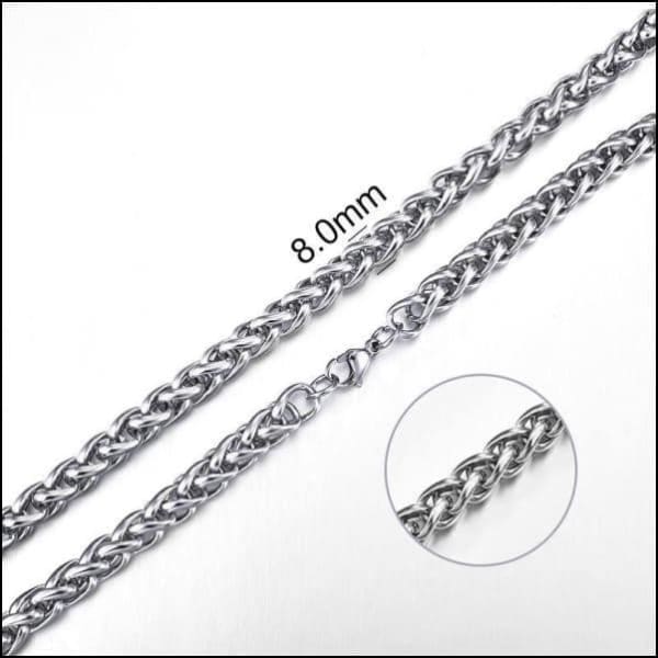 Vossenstaart Halsketting RVS 55 cm &acirc;&euro;&ldquo; 8 mm - Unisex
