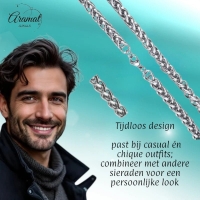 Vossenstaart Halsketting RVS 55 cm &acirc;&euro;&ldquo; 8 mm - Unisex