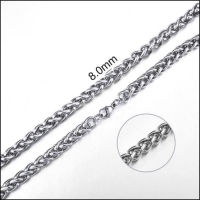Vossenstaart Halsketting RVS 45 cm &acirc;&euro;&ldquo; 8 mm - Unisex
