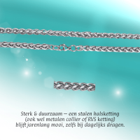 Vossenstaart Halsketting RVS 50 cm &acirc;&euro;&ldquo; 7 mm - Unisex