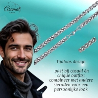Vossenstaart Halsketting RVS 50 cm &acirc;&euro;&ldquo; 7 mm - Unisex