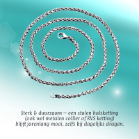 Vossenstaart Halsketting RVS 50 cm &acirc;&euro;&ldquo; 7 mm - Unisex