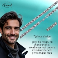 Vossenstaart Halsketting RVS 50 cm &acirc;&euro;&ldquo; 7 mm - Unisex