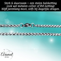 Vossenstaart Halsketting RVS 100 cm &acirc;&euro;&ldquo; 3 mm - Unisex