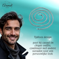 Vossenstaart Halsketting RVS 85 cm &acirc;&euro;&ldquo; 3 mm - Unisex