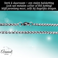 Vossenstaart Halsketting RVS 45 cm &acirc;&euro;&ldquo; 3 mm - Unisex