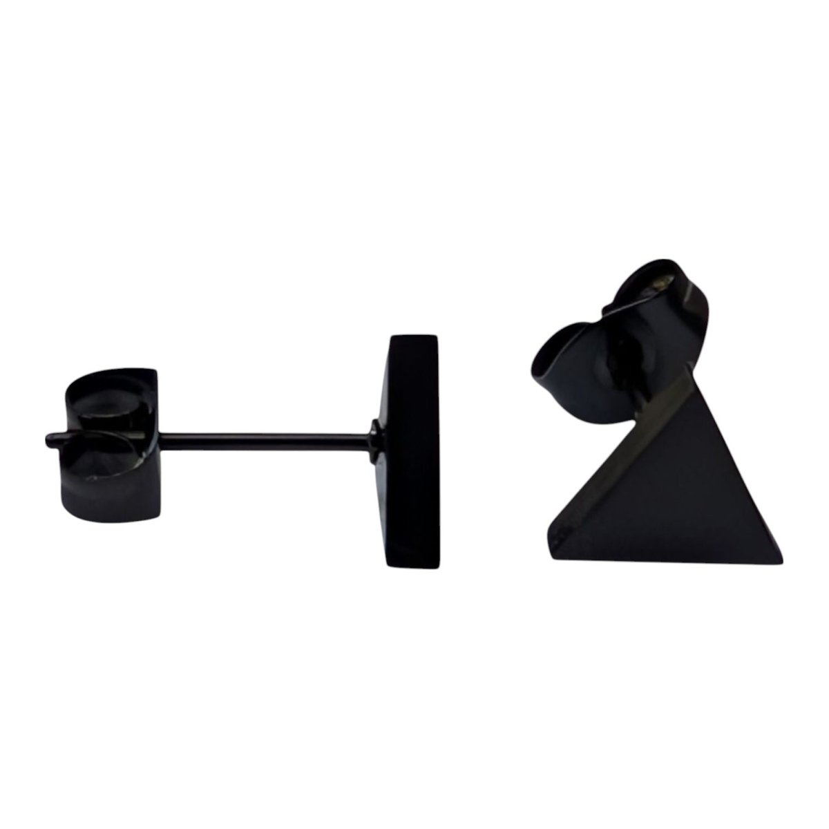 Stalen Oorbellen Driehoek Zwart &acirc;&euro;&ldquo; 8mm -