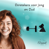 Stalen Oorbellen Driehoek Zwart &acirc;&euro;&ldquo; 8mm -