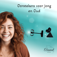 RVS Driehoek Oorbellen Zwart 7mm - Geometrische Oorstekers -