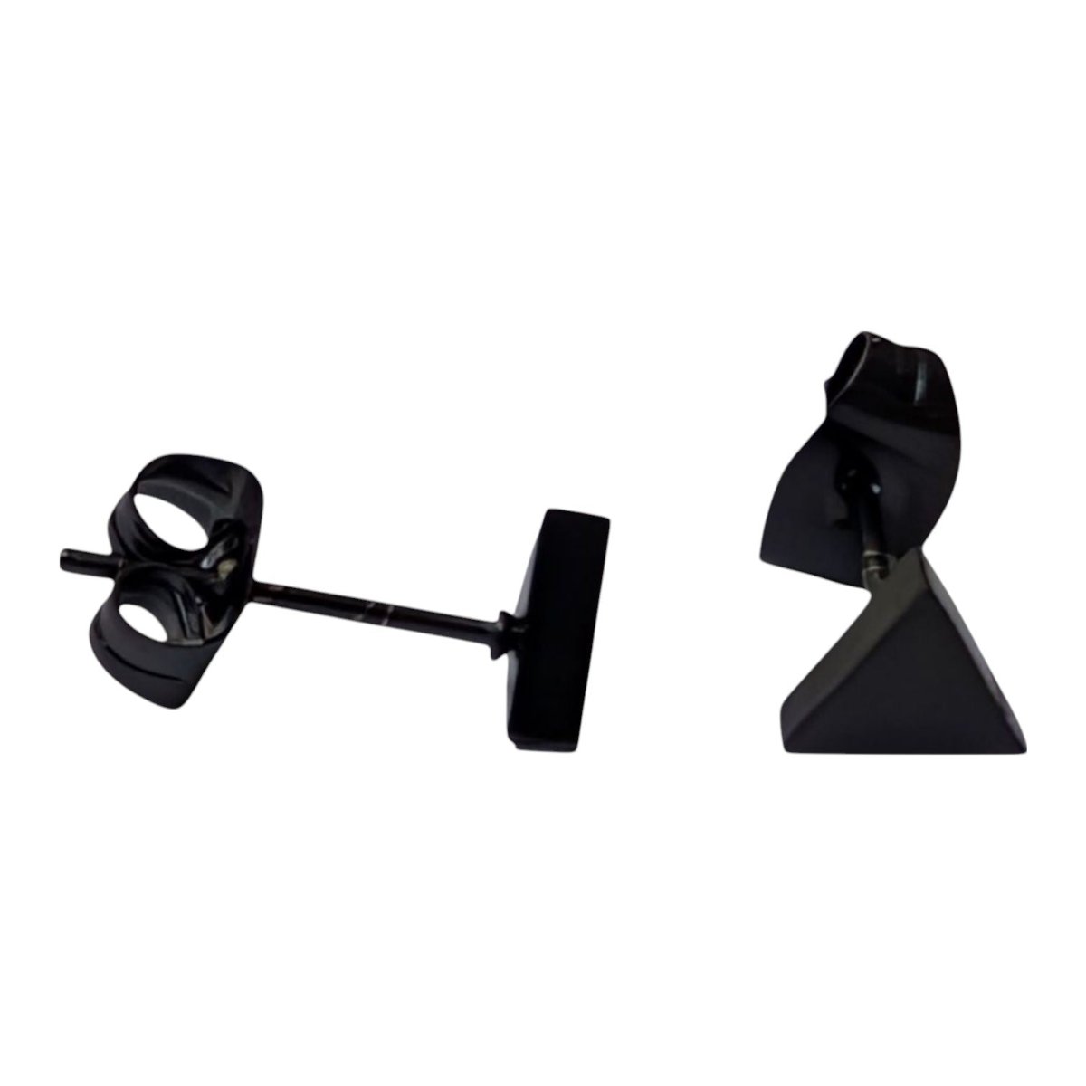 Stalen Oorbellen Driehoek Zwart &acirc;&euro;&ldquo; 6mm -