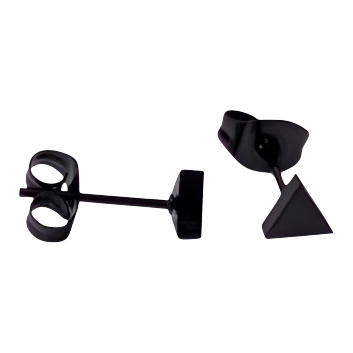 Stalen Oorbellen Driehoek Zwart &acirc;&euro;&ldquo; 5mm -