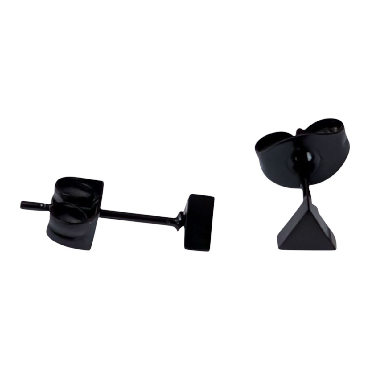 Stalen Oorbellen Driehoek Zwart &acirc;&euro;&ldquo; 4mm -